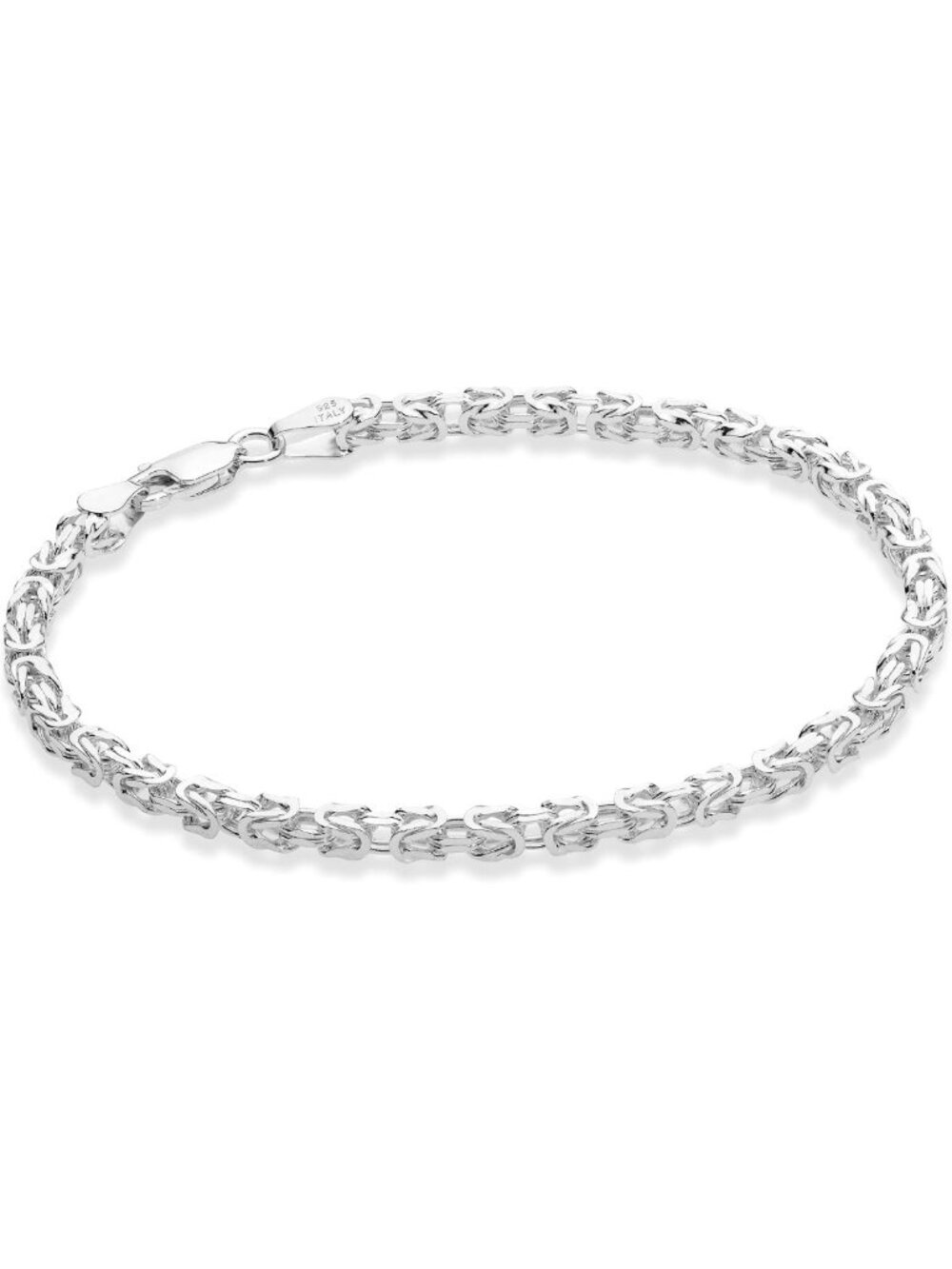 Handmade 925 Sterling Silver Byzantine Bracelet for Men & Women - 3mm Solid